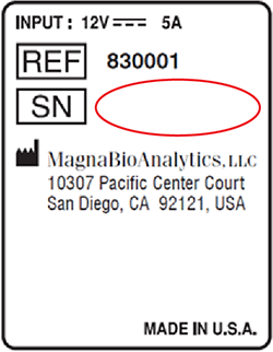 MICT Instrument - Location of Serial Number